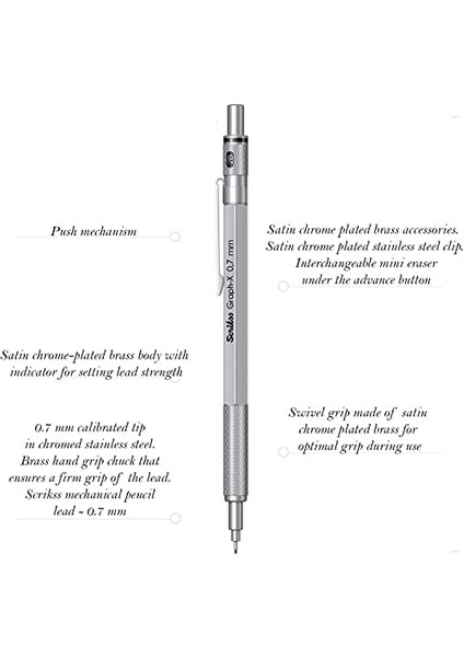 Graphx Mekanik Kurşun Gri 0.7 mm modelleri