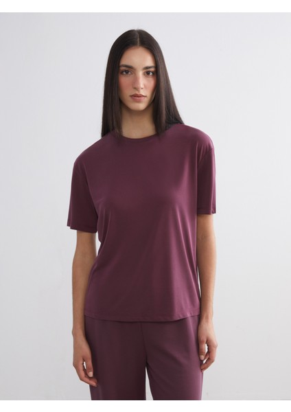 Modal Karışımlı Oversize Kadın Tişört