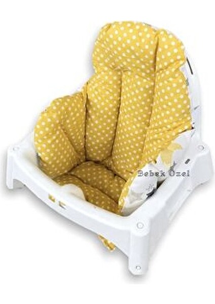 Mama Sandalyesi Minderi Ergonomik Yumuşak Sarı Desenli 1 Adet Çift Taraflı Kullanım