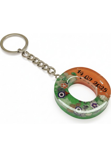 O Harfi - Kişiye Özel - Epoksi Reçine Anahtarlık - El Yapımı - Çelik Tokalı