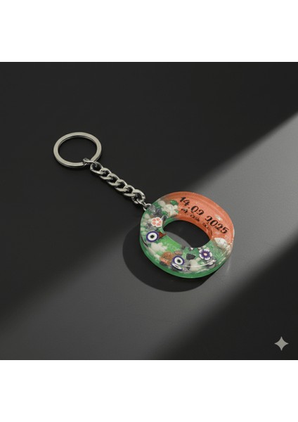 O Harfi - Kişiye Özel - Epoksi Reçine Anahtarlık - El Yapımı - Çelik Tokalı modelleri