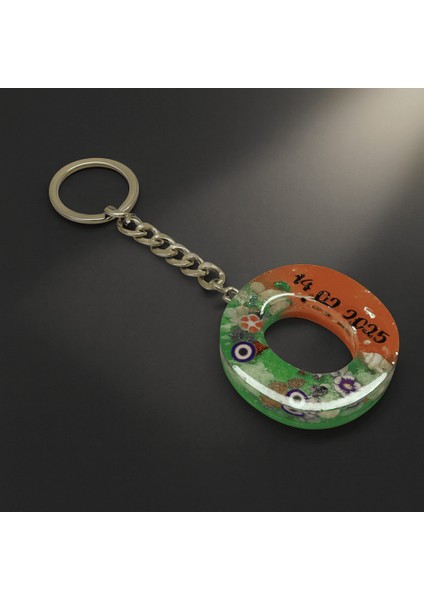 O Harfi - Kişiye Özel - Epoksi Reçine Anahtarlık - El Yapımı - Çelik Tokalı indirimleri