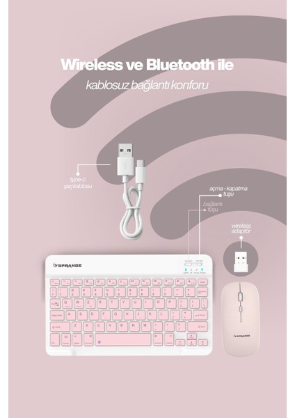 Tablet ve Telefonlar Için Bluetooth - Wireless Klavye ve Mouse Set fiyatları