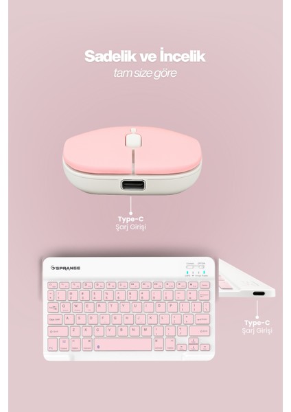 Tablet ve Telefonlar Için Bluetooth - Wireless Klavye ve Mouse Set modelleri