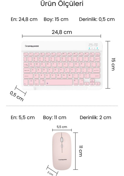 Tablet ve Telefonlar Için Bluetooth - Wireless Klavye ve Mouse Set fırsatları