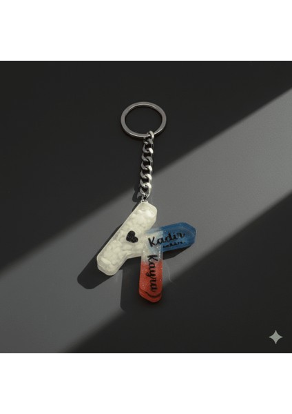 K Harfi - Kişiye Özel - Epoksi Reçine Anahtarlık - El Yapımı - Çelik Tokalı fırsatları