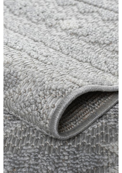 Gri Krem Bukle Halı – Yumuşak Dokulu, Makine Dokuma, Antialerjik, Salon ve Koridor Halısı