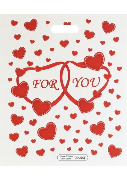 Güçlendirilmiş El Geçmeli Takviyeli Mağaza Poşeti Elit For You Kalp Baskı No 5 47X57,5 cm 50 Adet fırsatları