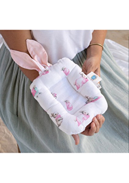 Bebek Emzirme Yastığı %100 Pamuk Müslin 18x22 cm Rahat Kullanım İçin fırsatları