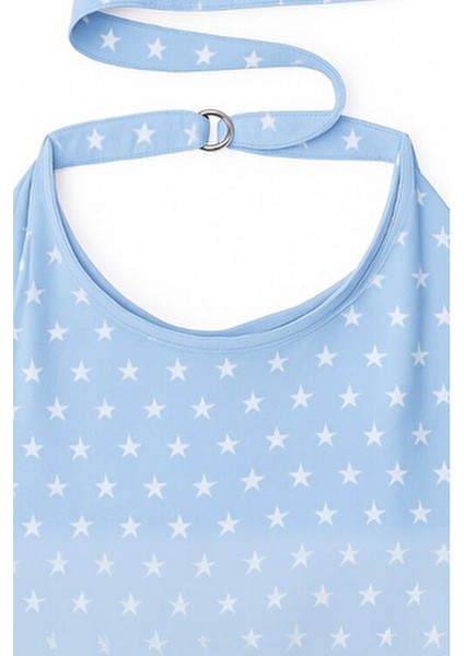 Emzirme Önlüğü Çok Amaçlı Kullanım İçin %100 Pamuk Açık Mavi Yıldız Desenli 75x95 cm indirimleri