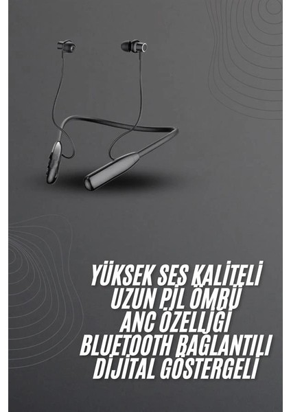 Bfs 100 Saat Bluetooth Kulaklık Dijital Göstergeli Anc Özelliği Kablolu