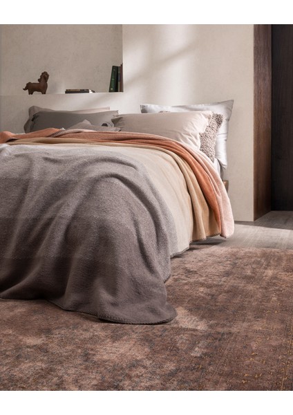 Thauzon Çift Kişilik Jakarlı Pamuklu Battaniye - Renkli modelleri