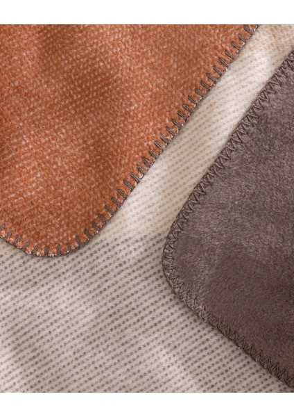 Thauzon Çift Kişilik Jakarlı Pamuklu Battaniye - Renkli