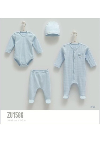 %100 Pamuk Soft Colour 4'lü Set 56-62 cm 1-3 Ay Mavi CRML.MV.ZU1586 fiyatları