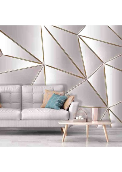 3 Boyutlu Soyut Geometrik Üçgen Desenli Tekstil Duvar Kağıdı modelleri