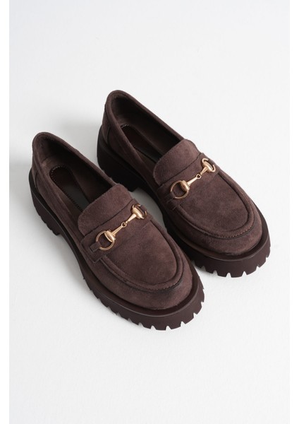 Doria Premium Toka Detaylı Acı Kahve Süet Günlük Loafer