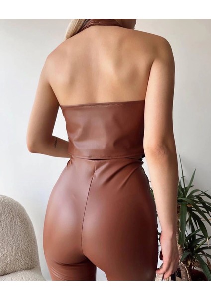 Mtxdpn Iki Düğmeli Deri Yelek Kahve S243001 (Beden: M) modelleri