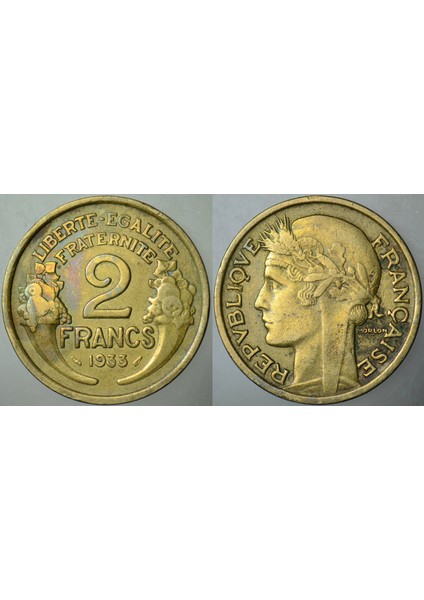 Fransa 2 Frank 1933 Kalın 2.