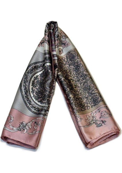 Desenli Saten Fular