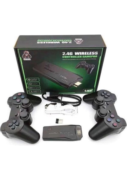 Bfs Retro Oyunlar 4K Game Stick 2.4g Kablosuz Çift Kol 3500 Oyun Atari indirimleri