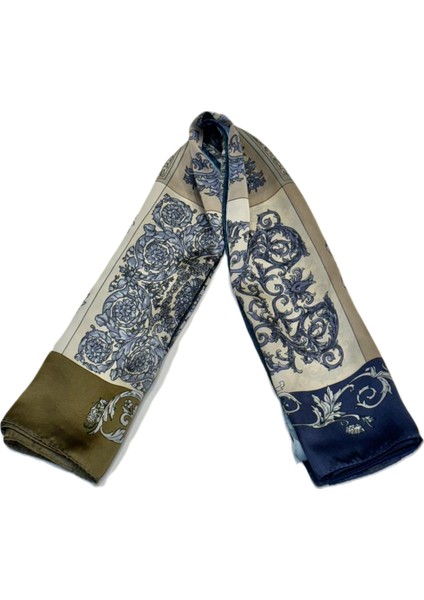 Desenli Saten Fular
