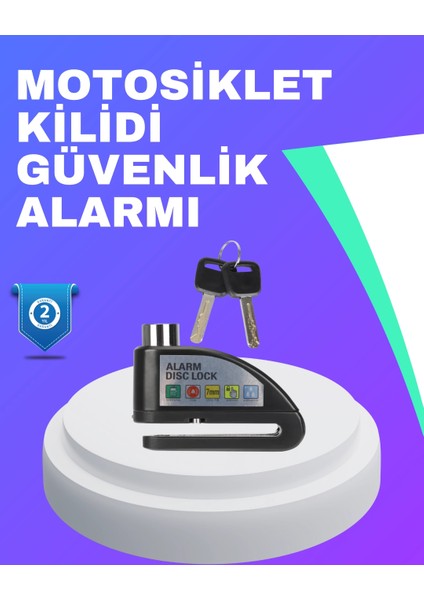 Bfs Su Geçirmez Alarm Disk Kilidi Motosiklet Scooter Bisiklet Güvenlik