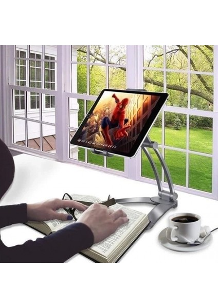 360 Derece Dönebilen Mutfak Masaüstü Telefon Tablet Tutucu Ayarlanabilir Esnek Ayaklı Metal fiyatları