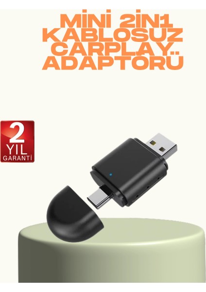 Bfs Kablosuz Carplay ve Android Auto Adaptörü – Usb-A & Type-C Girişli Akıllı Dönüştürücü