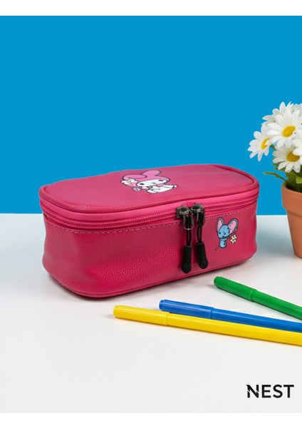 My Melody Baskılı Sunii Deri Lüks Pembe Kalem Kutusu Kalemlik Kırtasiye Okul modelleri