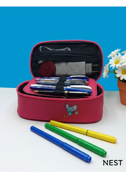 My Melody Baskılı Sunii Deri Lüks Pembe Kalem Kutusu Kalemlik Kırtasiye Okul fırsatları