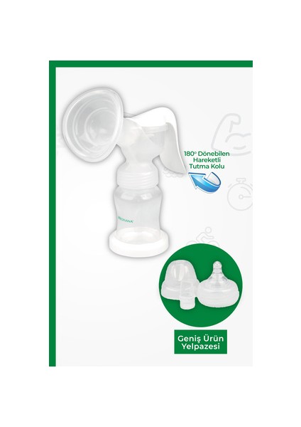 48810 Manuel Göğüs Pompası Masaj Fonksiyonu ile Süt Verimini Artırır