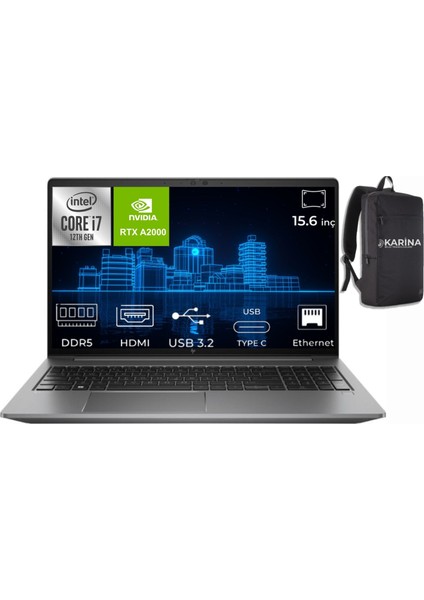 Zbook Power G9 I7-12800H 4T502AV-K21 64GB 4tb+4tb Rtx A2000 8gb W11PRO 15.6" Fhd Mobile Workstation