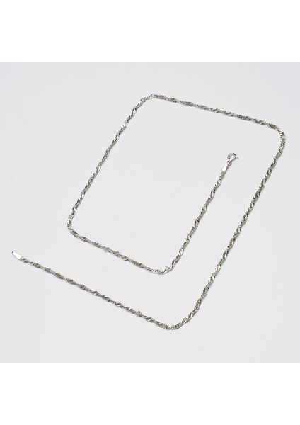 40 Mikron Rodyum Singapur Gümüş Zincir modelleri