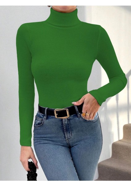 Mtxdpn Başıkçı Yaka Dar Kesim Kaşkorse Kazak Yeşil W3103 (Beden: L) fiyatları