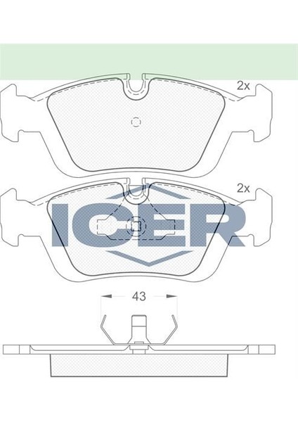 Balata On Bmw 3 Serısı (E36) 318 I 1990-1998/ (E36) 320 I 1990-1998/ 3 Serısı (E46) 316I 1998-2005/ (E46) 318I 1998-2005/ (E46) 320D 1998-2005/ (E46) 325I 1998-2005/ (E46) 330 CD 1998-2005 34111160356