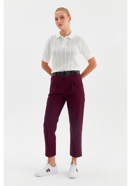 Beli Kemerli Gabardin Pantolon