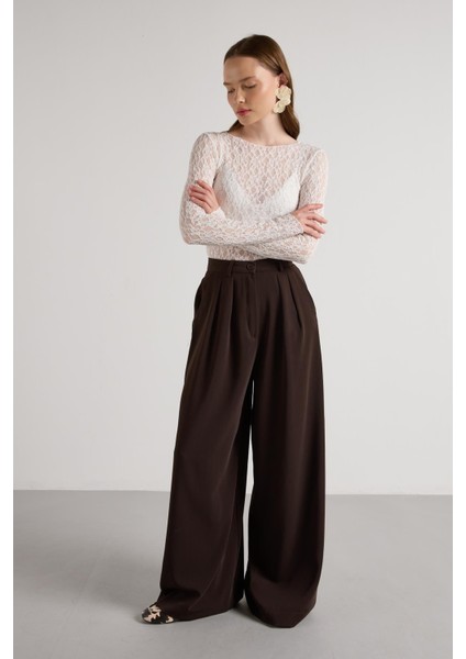 Bisiklet Yaka Dantelli Bluz Ekru fiyatları