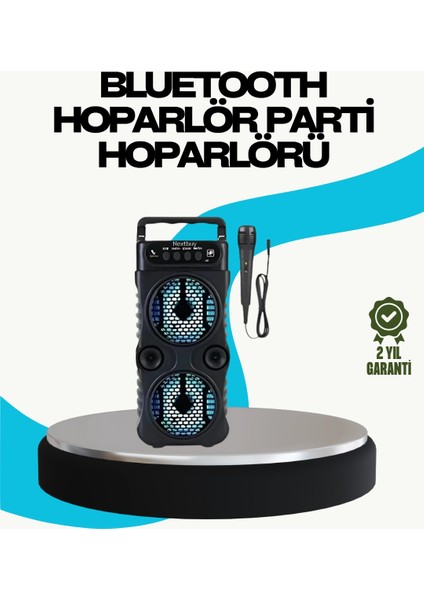 Bfs LED Işıklı Kablosuz Hoparlör – Bluetooth, Fm Radyolu, Taşınabilir Şarjlı