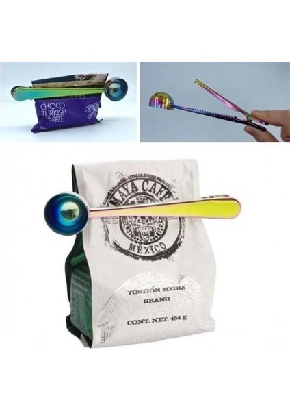 Mandallı Kahve Ölçü Kaşığı Renkli Çok Fonksiyonlu Paslanmaz Çelik Kaşık fırsatları