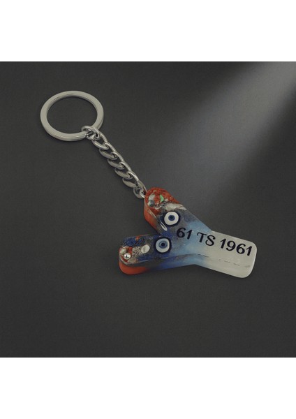 Y Harfi - Kişiye Özel - Epoksi Reçine Anahtarlık - El Yapımı - Çelik Tokalı modelleri