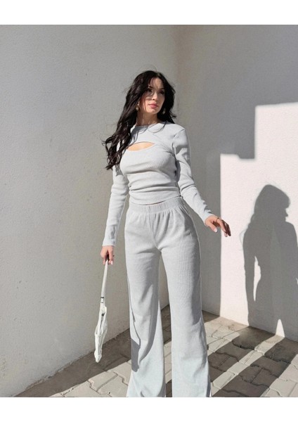 Mtxdpn Pencereli Detaylı Alt Üst Takım Gri W3864 (Beden: M) fiyatları