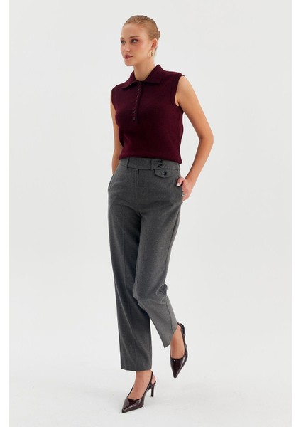 Pilesiz Boru Paça Süs Ön Cepli Pantolon fırsatları