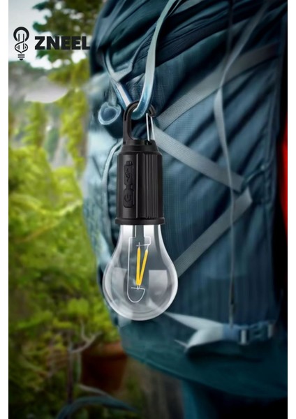 (2 ADET)A60 Model Portatif Kamp Ampulü – Şarjlı, Kancalı, 3 Kademe Işık, Type-C Kablo Hediyeli modelleri