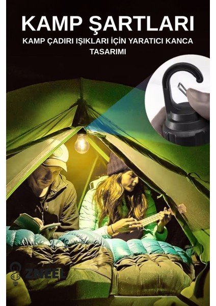 (2 ADET)A60 Model Portatif Kamp Ampulü – Şarjlı, Kancalı, 3 Kademe Işık, Type-C Kablo Hediyeli fırsatları