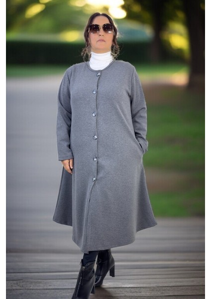 Double Face Kumaş Çan Kesim Cepli Büyük Beden Kap Ceket modelleri