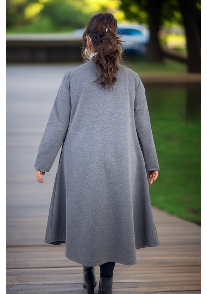 Double Face Kumaş Çan Kesim Cepli Büyük Beden Kap Ceket indirimleri