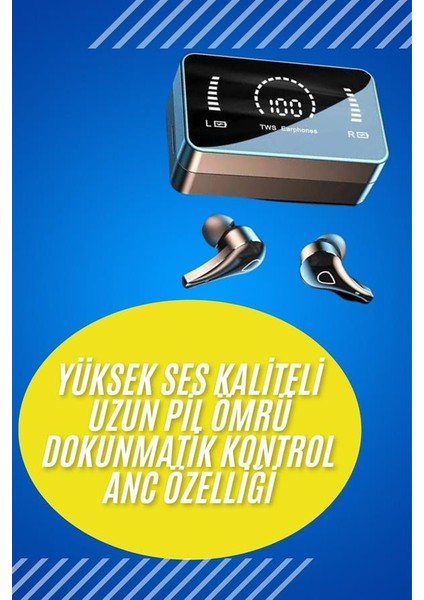 Drnds Bluetooth Kulaklık Anc Özelliği Powerbank Özelliği Aynalı Dijital Göstergeli