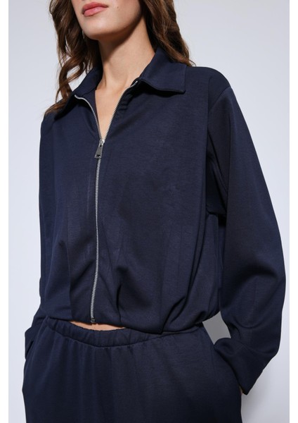 Lacivert Volümlü Ceket ve Paça Lastikli Eşofman Takım indirimleri