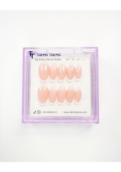 15'li Ten Rengi Kısa Badem KBD1533FI Tekrar Kullanılabilir El Yapımı Protez Takma Tırnak - Ten Rengi-XS fiyatları