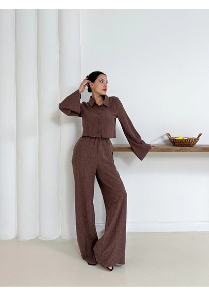 Mtxdpn Gömlek Yaka Kaplama Düğmeli Takım Kahve ST265866 (Beden: S) fiyatları